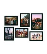 eCraftIndia Memory Wall Collage Photo Frame - Set of 6 Photo Frames for 5 Photos of 4"x6",1 Photos of 5"x7"