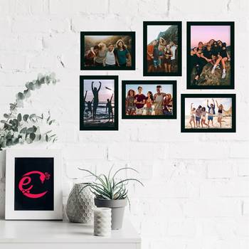 eCraftIndia Memory Wall Collage Photo Frame - Set of 6 Photo Frames for 5 Photos of 4"x6",1 Photos of 5"x7" 2