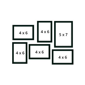 eCraftIndia Memory Wall Collage Photo Frame - Set of 6 Photo Frames for 5 Photos of 4"x6",1 Photos of 5"x7" 4