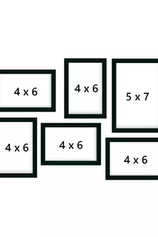 eCraftIndia Memory Wall Collage Photo Frame - Set of 6 Photo Frames for 5 Photos of 4"x6",1 Photos of 5"x7"