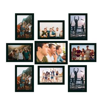 eCraftIndia Memory Wall Collage Photo Frame - Set of 9 Photo Frames for 8 Photos of 4"x6", 1 Photos of 5"x7" 1
