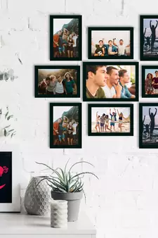 eCraftIndia Memory Wall Collage Photo Frame - Set of 9 Photo Frames for 8 Photos of 4"x6", 1 Photos of 5"x7"