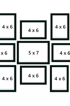 eCraftIndia Memory Wall Collage Photo Frame - Set of 9 Photo Frames for 8 Photos of 4"x6", 1 Photos of 5"x7"