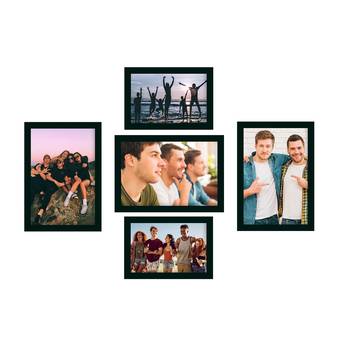 eCraftIndia Memory Wall Collage Photo Frame - Set of 5 Photo Frames for 2 Photos of 4"x6", 3 Photos of 5"x7" 1