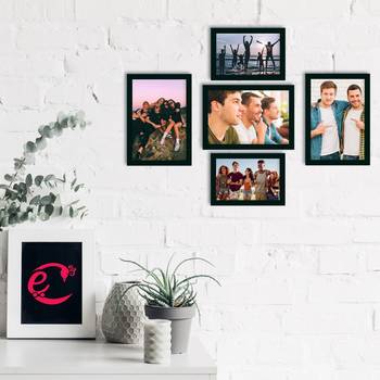 eCraftIndia Memory Wall Collage Photo Frame - Set of 5 Photo Frames for 2 Photos of 4"x6", 3 Photos of 5"x7" 2
