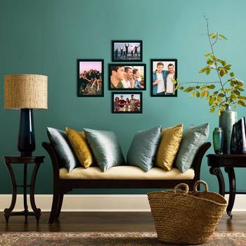 eCraftIndia Memory Wall Collage Photo Frame - Set of 5 Photo Frames for 2 Photos of 4"x6", 3 Photos of 5"x7" 3