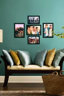 eCraftIndia Memory Wall Collage Photo Frame - Set of 5 Photo Frames for 2 Photos of 4"x6", 3 Photos of 5"x7"