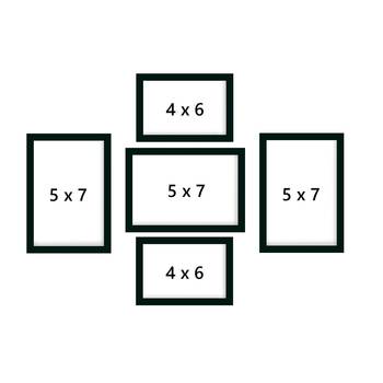 eCraftIndia Memory Wall Collage Photo Frame - Set of 5 Photo Frames for 2 Photos of 4"x6", 3 Photos of 5"x7" 4