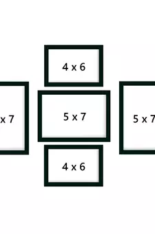 eCraftIndia Memory Wall Collage Photo Frame - Set of 5 Photo Frames for 2 Photos of 4"x6", 3 Photos of 5"x7"