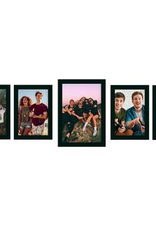 eCraftIndia Memory Wall Collage Photo Frame - Set of 5 Photo Frames for 4 Photos of 4"x6", 1 Photos of 5"x7"