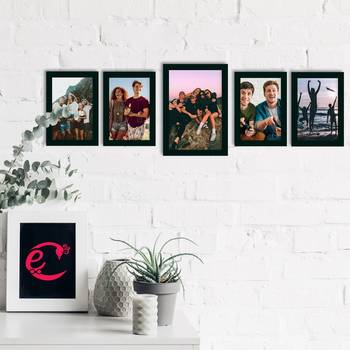 eCraftIndia Memory Wall Collage Photo Frame - Set of 5 Photo Frames for 4 Photos of 4"x6", 1 Photos of 5"x7" 2