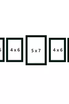 eCraftIndia Memory Wall Collage Photo Frame - Set of 5 Photo Frames for 4 Photos of 4"x6", 1 Photos of 5"x7"