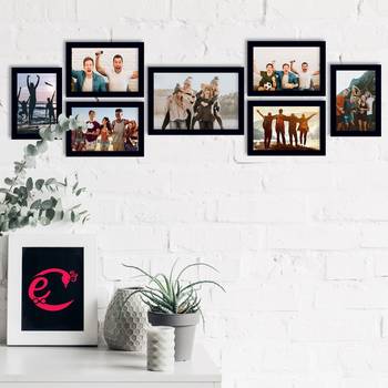 eCraftIndia Memory Wall Collage Photo Frame - Set of 7 Photo Frames for 6 Photos of 4"x6", 1 Photos of 5"x7" 2