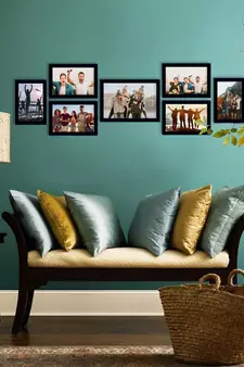 eCraftIndia Memory Wall Collage Photo Frame - Set of 7 Photo Frames for 6 Photos of 4"x6", 1 Photos of 5"x7"