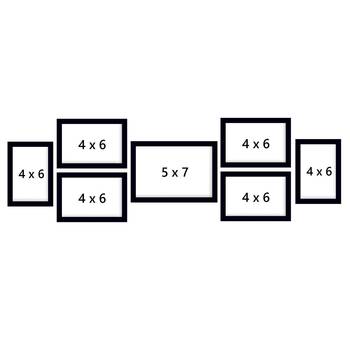 eCraftIndia Memory Wall Collage Photo Frame - Set of 7 Photo Frames for 6 Photos of 4"x6", 1 Photos of 5"x7" 4