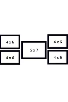 eCraftIndia Memory Wall Collage Photo Frame - Set of 7 Photo Frames for 6 Photos of 4"x6", 1 Photos of 5"x7"