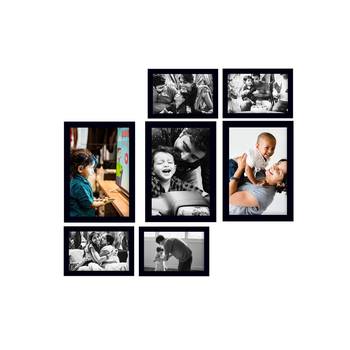eCraftIndia Memory Wall Collage Photo Frame - Set of 7 Photo Frames for 4 Photos of 4"x6", 3 Photos of 5"x7" 1