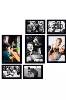 eCraftIndia Memory Wall Collage Photo Frame - Set of 7 Photo Frames for 4 Photos of 4"x6", 3 Photos of 5"x7"