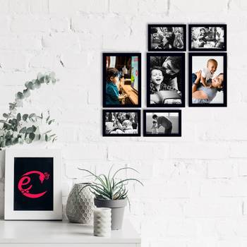 eCraftIndia Memory Wall Collage Photo Frame - Set of 7 Photo Frames for 4 Photos of 4"x6", 3 Photos of 5"x7" 2