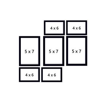 eCraftIndia Memory Wall Collage Photo Frame - Set of 7 Photo Frames for 4 Photos of 4"x6", 3 Photos of 5"x7" 4