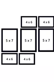 eCraftIndia Memory Wall Collage Photo Frame - Set of 7 Photo Frames for 4 Photos of 4"x6", 3 Photos of 5"x7"
