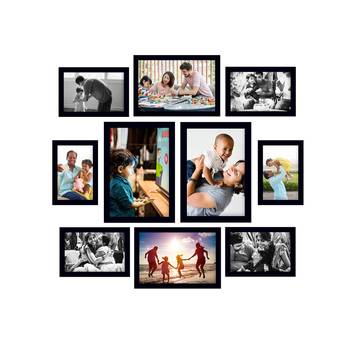 eCraftIndia Memory Wall Collage Photo Frame - Set of 10 Photo Frames for 6 Photos of 4"x6", 4 Photos of 5"x7" 1