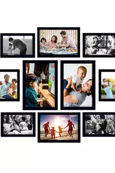 eCraftIndia Memory Wall Collage Photo Frame - Set of 10 Photo Frames for 6 Photos of 4"x6", 4 Photos of 5"x7"