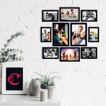 eCraftIndia Memory Wall Collage Photo Frame - Set of 10 Photo Frames for 6 Photos of 4"x6", 4 Photos of 5"x7" 2