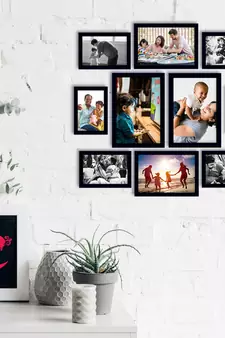 eCraftIndia Memory Wall Collage Photo Frame - Set of 10 Photo Frames for 6 Photos of 4"x6", 4 Photos of 5"x7"