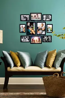 eCraftIndia Memory Wall Collage Photo Frame - Set of 10 Photo Frames for 6 Photos of 4"x6", 4 Photos of 5"x7"
