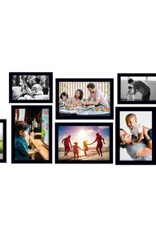 eCraftIndia Memory Wall Collage Photo Frame - Set of 8 Photo Frames for 4 Photos of 5"x 7", 4 Photos of 4"x6"