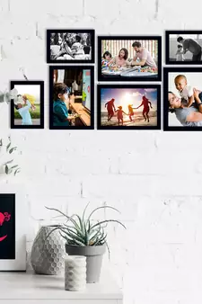 eCraftIndia Memory Wall Collage Photo Frame - Set of 8 Photo Frames for 4 Photos of 5"x 7", 4 Photos of 4"x6"