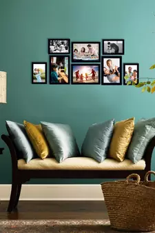 eCraftIndia Memory Wall Collage Photo Frame - Set of 8 Photo Frames for 4 Photos of 5"x 7", 4 Photos of 4"x6"