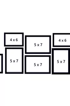 eCraftIndia Memory Wall Collage Photo Frame - Set of 8 Photo Frames for 4 Photos of 5"x 7", 4 Photos of 4"x6"