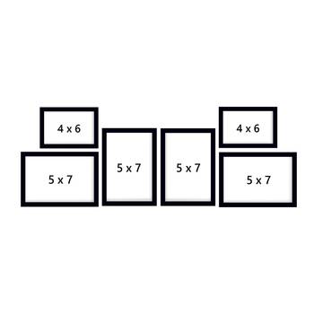 eCraftIndia Memory Wall Collage Photo Frame - Set of 6 Photo Frames for 2 Photos of 4"x6", 4 Photos of 5"x7" 4