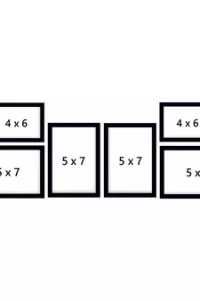 eCraftIndia Memory Wall Collage Photo Frame - Set of 6 Photo Frames for 2 Photos of 4"x6", 4 Photos of 5"x7"