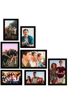 eCraftIndia Memory Wall Collage Photo Frame - Set of 7 Photo Frames for 4 Photos of 4"x6", 3 Photos of 5"x7"