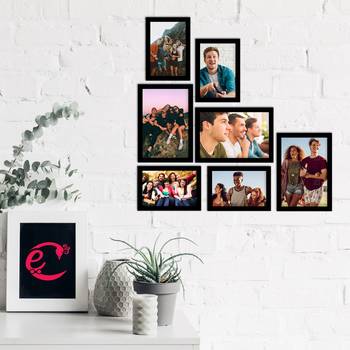 eCraftIndia Memory Wall Collage Photo Frame - Set of 7 Photo Frames for 4 Photos of 4"x6", 3 Photos of 5"x7" 2