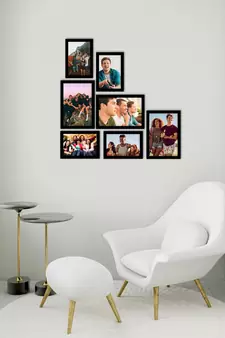 eCraftIndia Memory Wall Collage Photo Frame - Set of 7 Photo Frames for 4 Photos of 4"x6", 3 Photos of 5"x7"