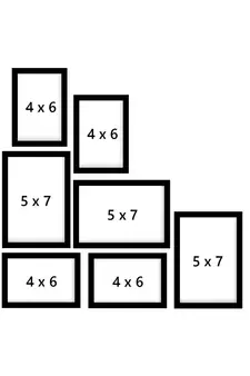 eCraftIndia Memory Wall Collage Photo Frame - Set of 7 Photo Frames for 4 Photos of 4"x6", 3 Photos of 5"x7"