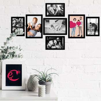 eCraftIndia Memory Wall Collage Photo Frame - Set of 7 Photo Frames for 4 Photos of 4"x6", 3 Photos of 5"x7" 2