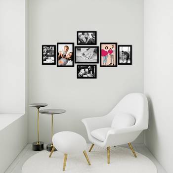 eCraftIndia Memory Wall Collage Photo Frame - Set of 7 Photo Frames for 4 Photos of 4"x6", 3 Photos of 5"x7" 3