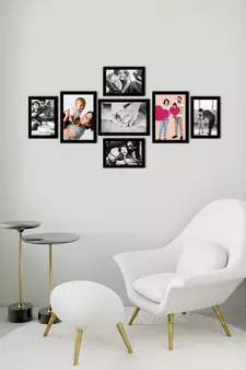 eCraftIndia Memory Wall Collage Photo Frame - Set of 7 Photo Frames for 4 Photos of 4"x6", 3 Photos of 5"x7"