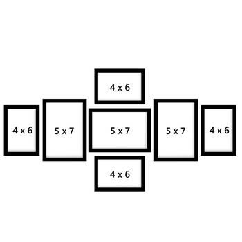 eCraftIndia Memory Wall Collage Photo Frame - Set of 7 Photo Frames for 4 Photos of 4"x6", 3 Photos of 5"x7" 4