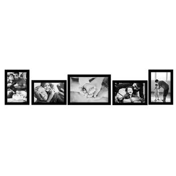 eCraftIndia Memory Wall Collage Photo Frame - Set of 5 Photo Frames for 4 Photos of 4"x6", 1 Photos of 5"x7" 1