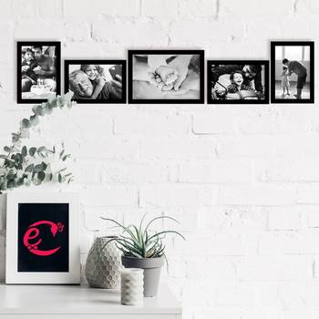 eCraftIndia Memory Wall Collage Photo Frame - Set of 5 Photo Frames for 4 Photos of 4"x6", 1 Photos of 5"x7" 2