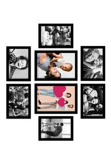 eCraftIndia Memory Wall Collage Photo Frame - Set of 8 Photo Frames for 6 Photos of 4"x6", 2 Photos of 5"x7"