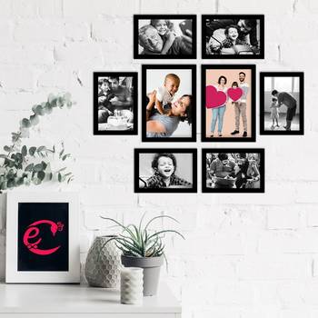 eCraftIndia Memory Wall Collage Photo Frame - Set of 8 Photo Frames for 6 Photos of 4"x6", 2 Photos of 5"x7" 2