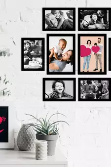 eCraftIndia Memory Wall Collage Photo Frame - Set of 8 Photo Frames for 6 Photos of 4"x6", 2 Photos of 5"x7"
