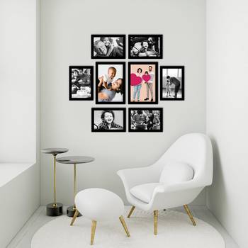 eCraftIndia Memory Wall Collage Photo Frame - Set of 8 Photo Frames for 6 Photos of 4"x6", 2 Photos of 5"x7" 3